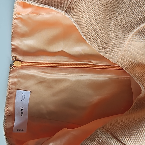 Mango cotton double lined suit skirt in tangerine - Size Small - Picture 5 of 9